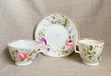 Antik um 1815 Georgian Bone China London Form Kaffee & Teetasse & Untertasse Trio