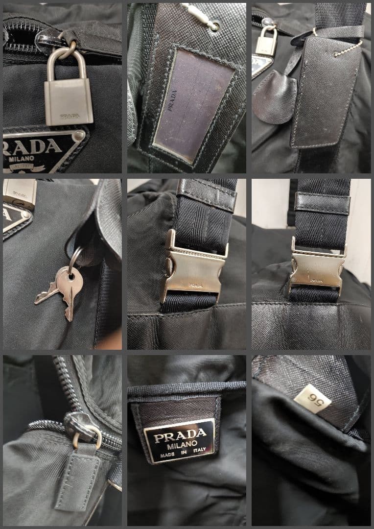 90s 00s PRADA 2WAY Boston Bag Black Large Capacity thumbnail 18