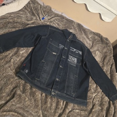 Vintage 90s Ecko Schematic Denim Jacket Made In Hong Kong Hip Hop Graffiti 