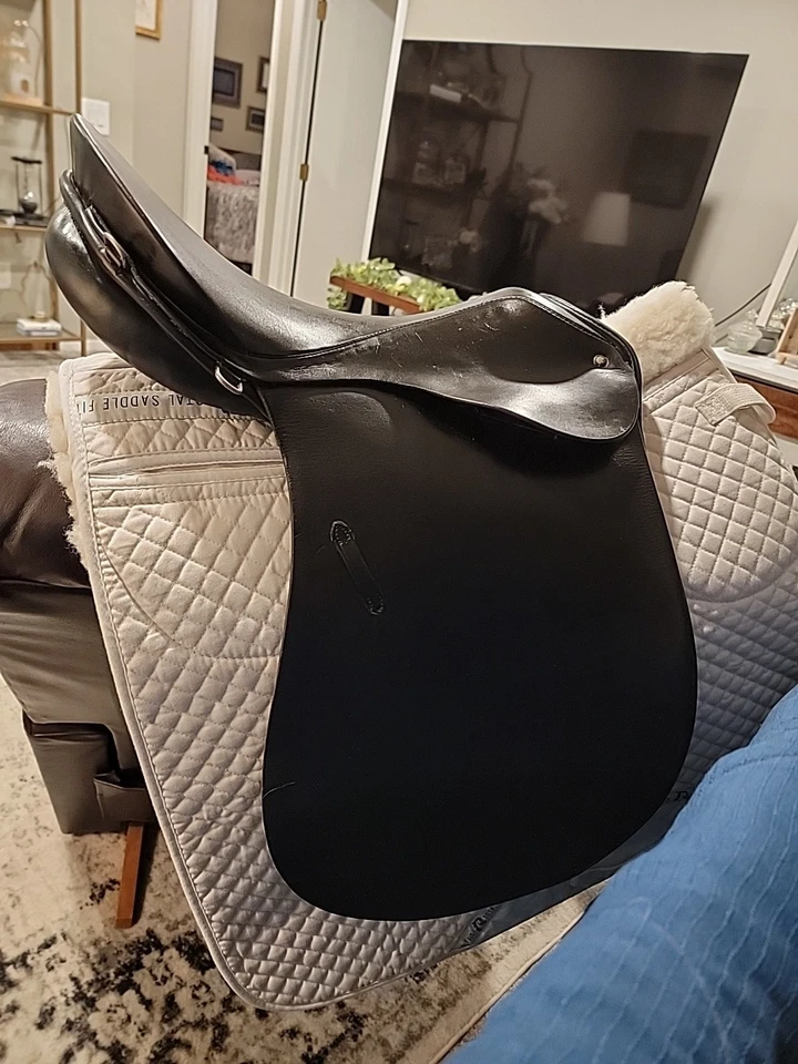 17” Black Passier PS Baum VSD Dressage Saddle Medium tree short billets Longflap - Image 3 of 4