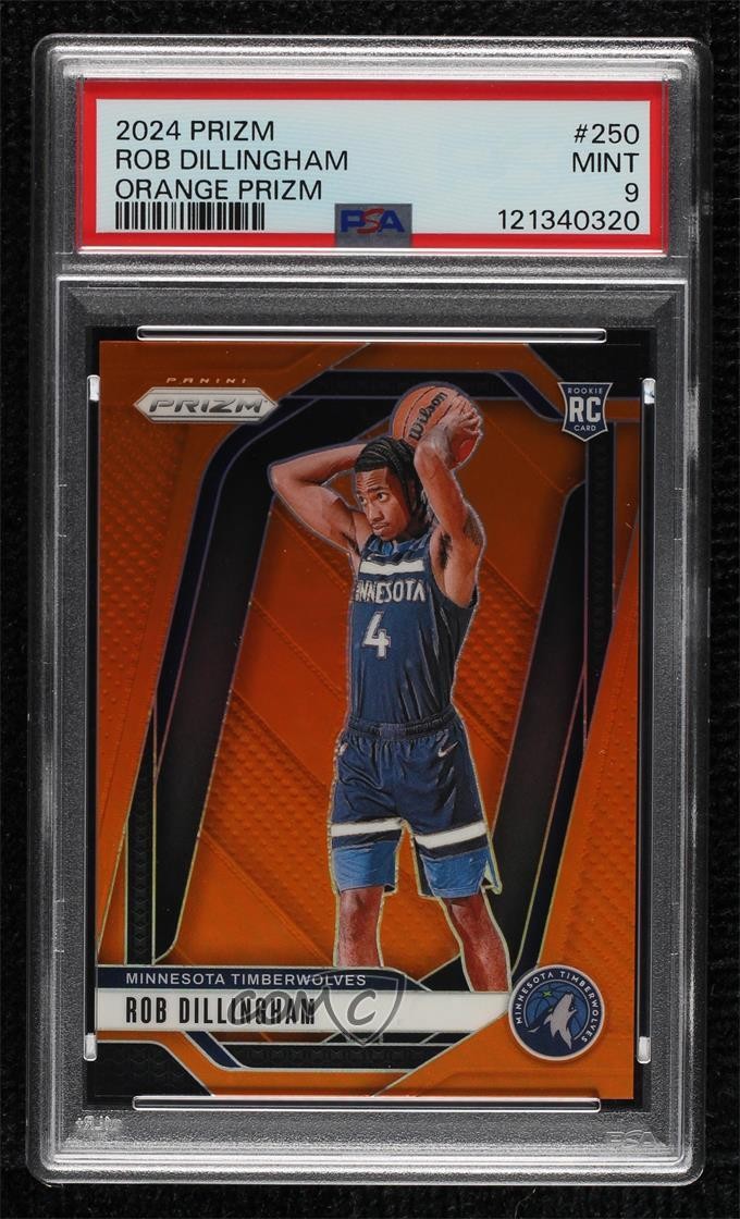 2024-25 Panini Prizm Orange 10/49 Rob Dillingham #250 PSA 9 MINT Rookie RC 0bk3