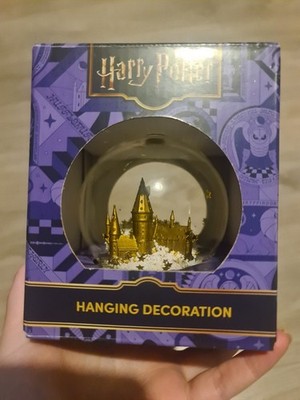 Harry Potter Schloss Hogwarts goldfarbene Harz Christbaumkugel Deko Ornament 