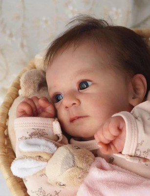 48 CM Ganzvinyl Körper Felicia Reborn Baby Puppe Awake Newborn Baby Größe 3D Haut