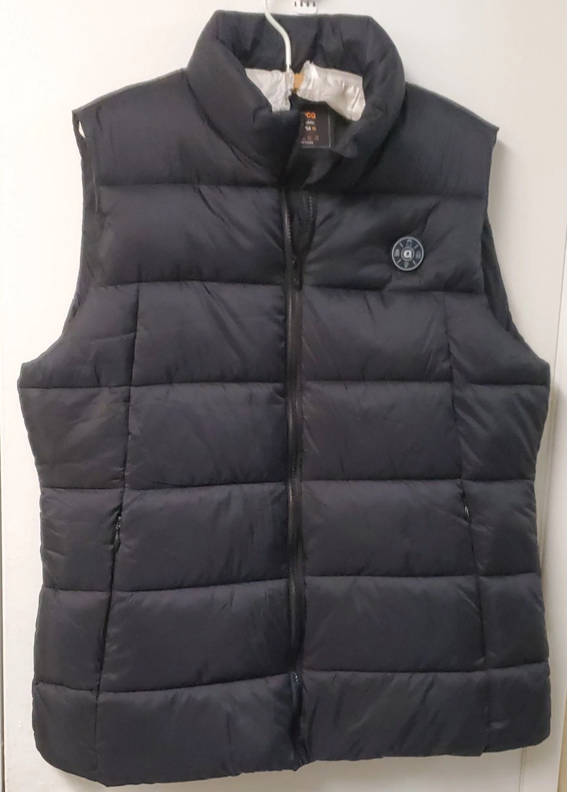 Ocqocq Heated Vest Black W/ Cord NO BATTERY XL Zipper Pull On Left Side Men