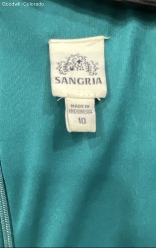 Sangria Emerald Green Cap Sleeve Square Neck Sheath Dress Women's Size 10 - Picture 3 of 5