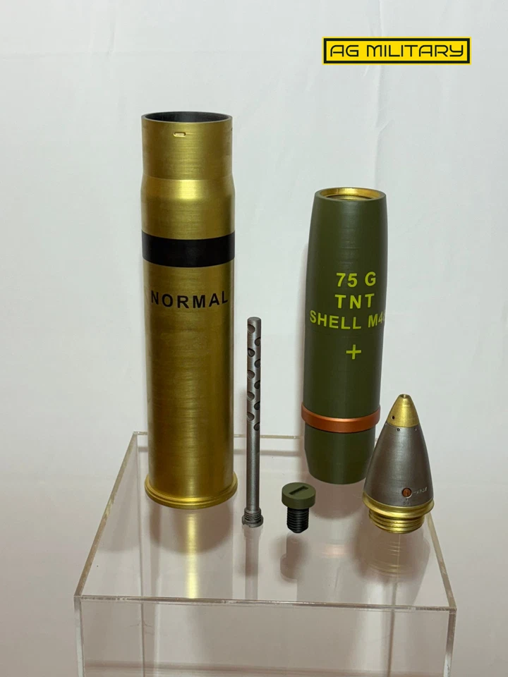 Sherman Tank M48 75mm H.E 3D Printed Display Model Shell with Fuse - Image 2 of 4