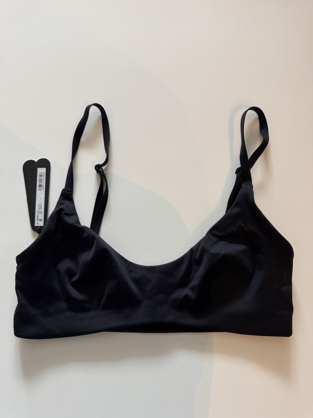 Nike Skims Matte Micro Scoop Bralette Black L Solid Wireless Adjustable Straps