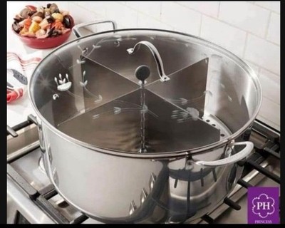 Princess House Heritage Stainless Steel 32-Qt Classic Tamalera with Divider