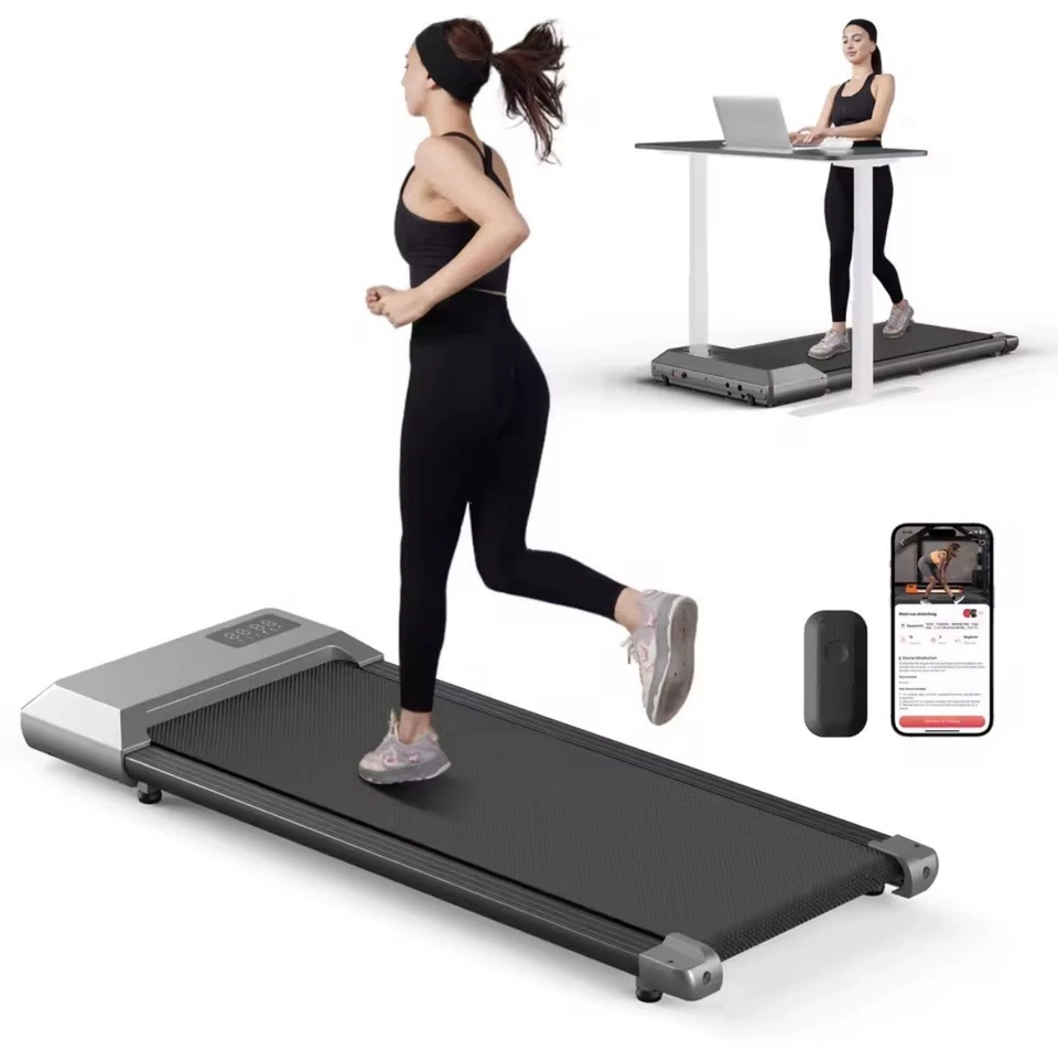 Tapis roulant elettrico 2 in 1 pieghevole salvaspazio 6km/h LCD fitness casa - Immagine 3 di 4