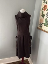 Matilda Jane Womens M Shift Pocket Dress Brown