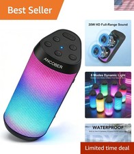 Wireless 20W HD Stereo Speaker with RGB Light Show and 30H Playtime - Waterproof