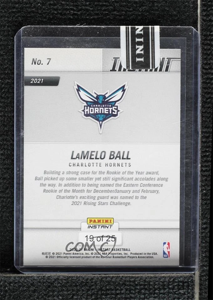 2020-21 Panini Instant Rising Stars Orange /25 LaMelo Ball #7 Rookie RC - Image 2 of 2