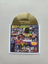 Tarjeta de persecución troquelada con inserción de disco dorado sin máscara Kiss Rare 2001 NECA EN MUY BUENA CONDICIÓN GENIAL