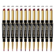 Waterproof Double Head Lipstick Lip Liner Pencil Pen Matte Long Lasting Makeup.