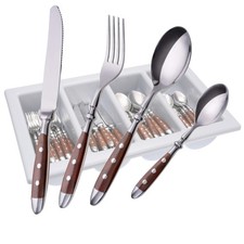 GRÄWE Besteckkasten, Serie Nürnberg braun, Tafelbesteck, geschmiedet, Edelstahl