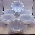 Vintage ANCHOR HOCKING Fire King "AZURITE" Blue Hue💙Blossom Lotus Bowl Set Of 6