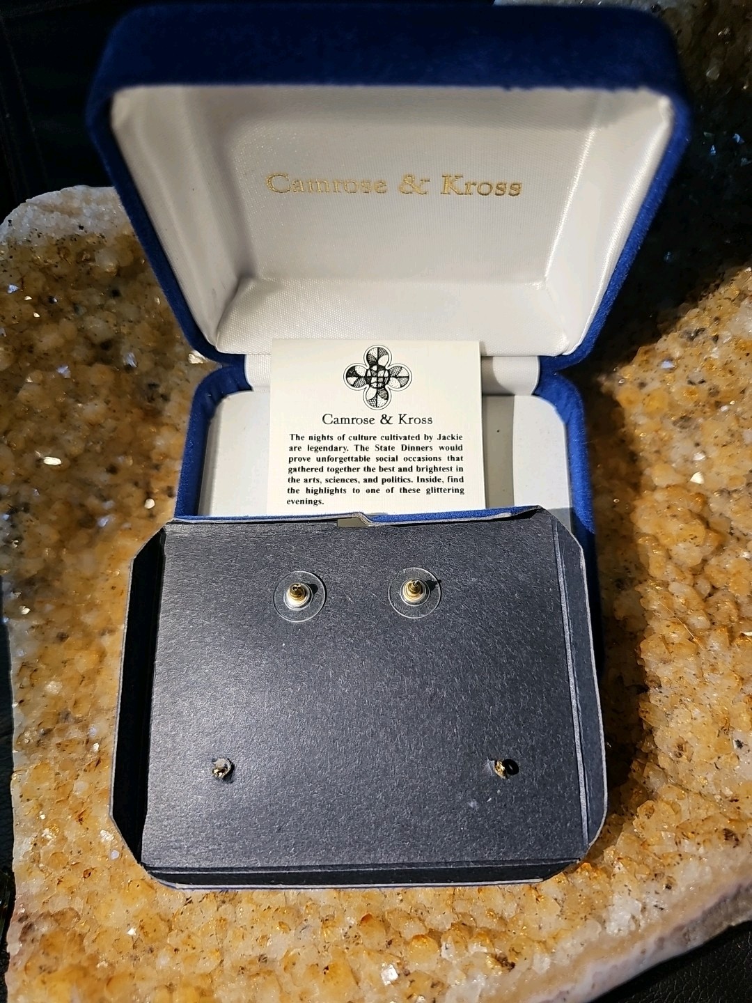 Camrose & Kross JBK Kennedy INTERCHANGEABLE Black White Faux Pearl Earrings