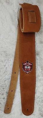 Henry Heller 2.5'' Wide Capri Leather Black Guitar Strap w/Tiger HBS25-BRNTIG