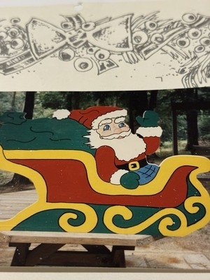VTG Lightfoot Christmas Yard Outdoor Decor Pattern Santa Claus