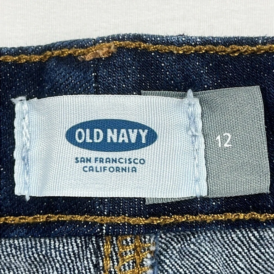 Falda vaquera antigua azul marino con abertura frontal para mujer talla 12 lavado oscuro Foto 3 de 4