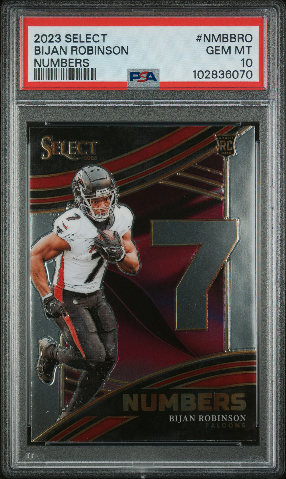 Bijan Robinson Panini Select Numbers #NMBBRO Base
