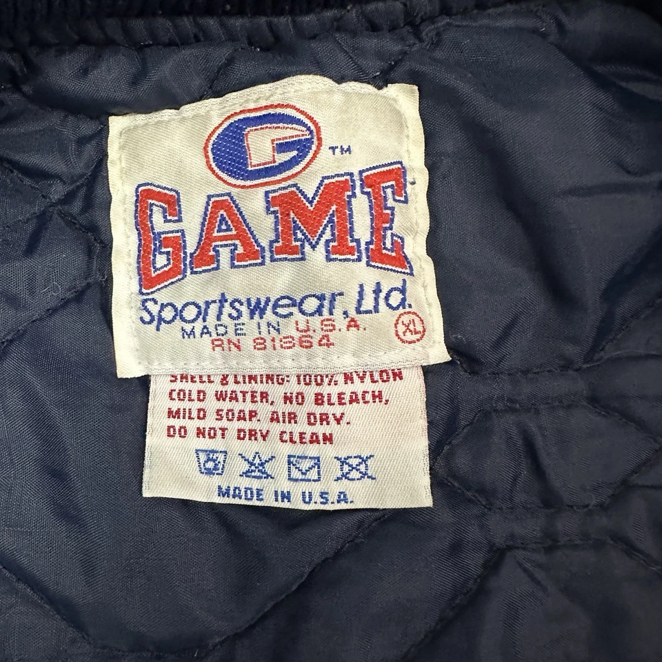 Chaqueta a Presión De Colección Años 90 Omni Washington Azul Satinado Para Hombre Talla XL Logotipo Spellout Foto 2 de 4