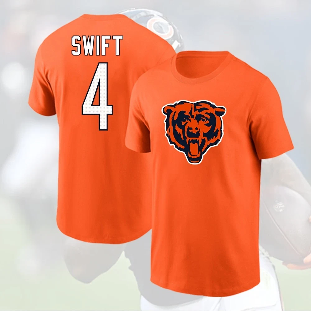 =D'Andre Swift #4 Chicago Bears 2025 Player Name & Number For Fans