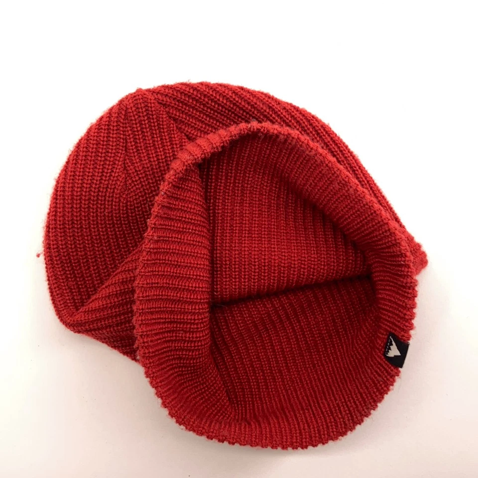 Gorro de invierno tejido rojo poliéster reciclado Burton rollo o holgado Foto 3 de 4