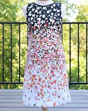 RED VALENTINO SZ 40 / M Multicolor Floral SUMMER Dress White Ombre Sleeveless