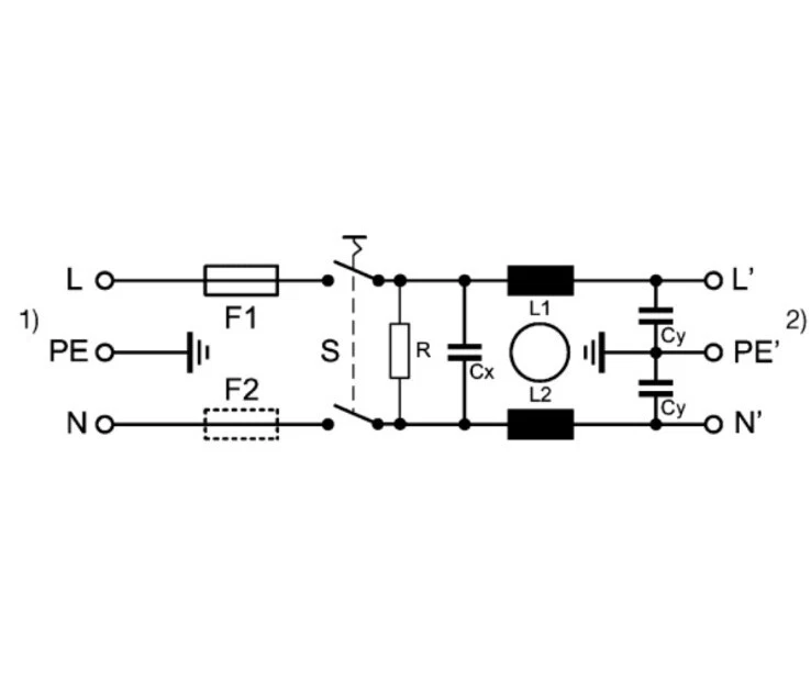 C14 IEC Male Panel Mount Filter Schurter Quick Connect Terminals 6.3 x 0.8mm 10A - Image 3 of 4