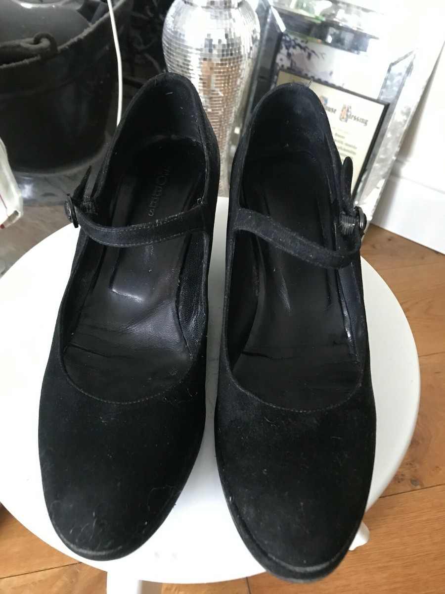 HOBBS BLACK SHOES SUEDE MARY JANE STYLE SIZE 38 SIZE WORK OFFICE