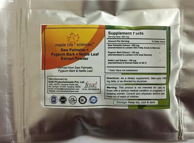 Saw Palmetto Pygeum Bark Nettle Leaf Extract Pure & High Quality 