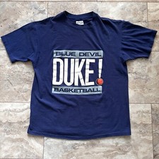 VTG Duke Blue Devil Basketball T Shirt 80s/90s Hanes Sz XL Fits Slim Made In USA