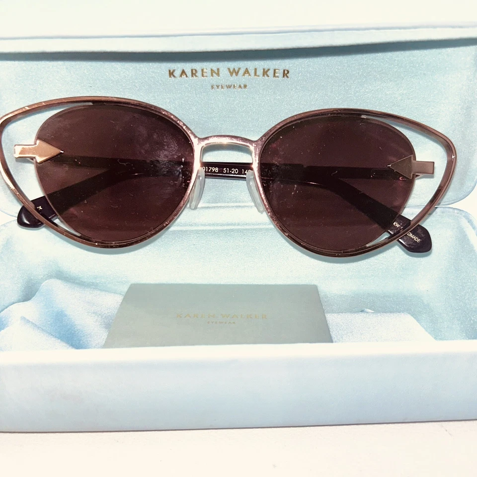 Gafas de sol Karen Walker Kissy Kissy de diseño para damas diseño de ojos de gato flecha con caja  Foto 3 de 4