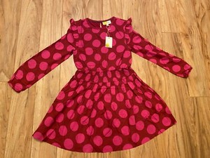 girls red spotty dress