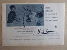 6/1959 PUB UAT AEROMARITIME AIRLINE AFRICA ORIGINAL FRENCH AD