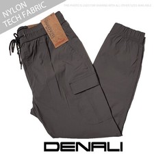 NWT Denali Men's Nylon Tech Stretch Pants Elastic Waist D775407 Charcoal Sky