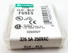 Pack of 5 Littelfuse 5A 250 Volt 5 Amp  1/4" x 1-1/4" Slow Blow Ceramic Fuses