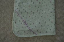 Little Me Floral Baby Blanket Green Purple Bow Ribbon Security Lovey Flower