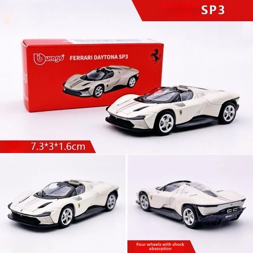 Coche de metal fundido a presión modelo deportivo Bburago 1:64 blanco Ferrari Daytona SP3 - Imagen 5 de 10
