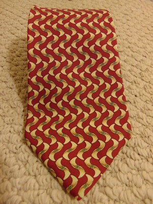 GUCCI Silk Tie Red Gold Classic Made in Italy