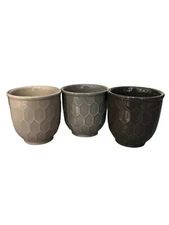 Creative Co-Op Multipurpose Ceramic Modern Geometric Vases Succulent Pots Set
