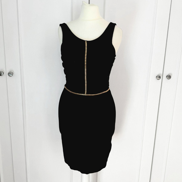 Schwarzes figurbetontes ärmelloses Kleid von H&M - Größe 36