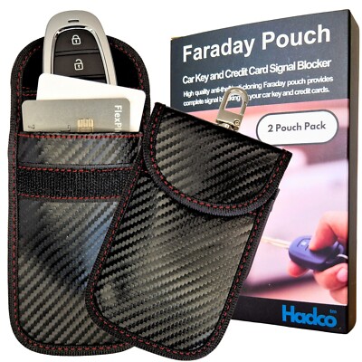 2 Stück. Faraday Etui für Schlüssel und Karten. Signal Blocking Pouch Autoschlüsselhüllen