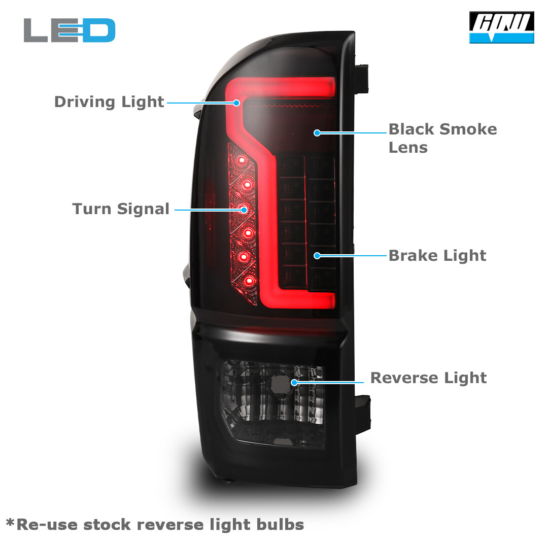 PIT66 Rear Tail Light Lamp Clear Lens Black Housing Left W Blubs Fit Toyota Tacoma 2016 2023 Models 8156004200 81560 04200 81560 04200 To2800201