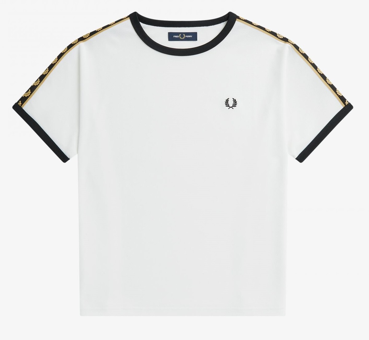 FRED PERRY Ringer T-Shirt Fred Perry Boxy Taped Ringer T-shirt G1100 Snow White New