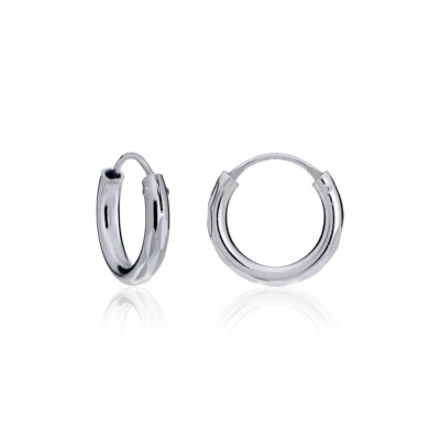 Silverspeck Creolen Aus Sterlingsilber 2mm, Endlos-Ohrringe 15mm