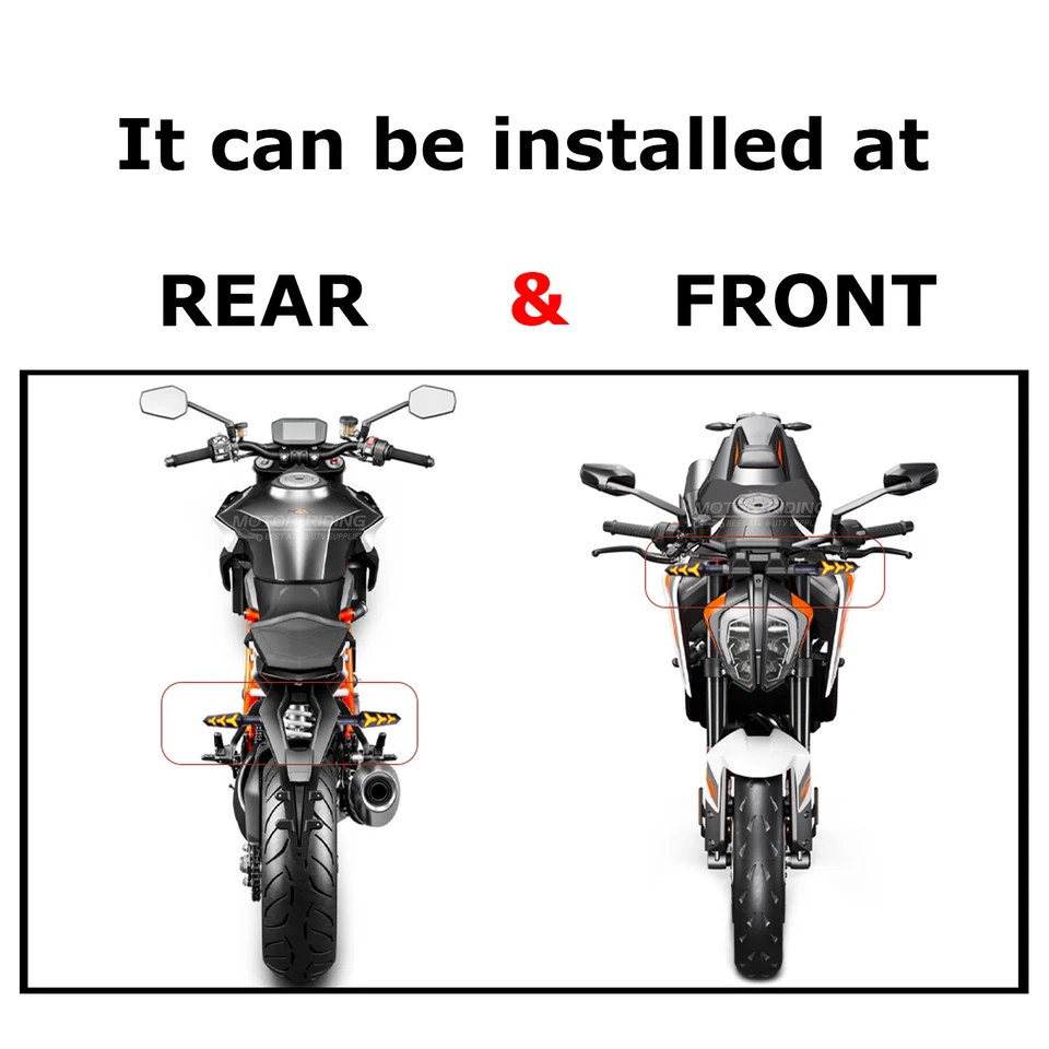 4x Luces Indicadoras LED Fluidas Secuenciales Motocicleta Señal de Giro DRL Lámpara de Freno Foto 4 de 4