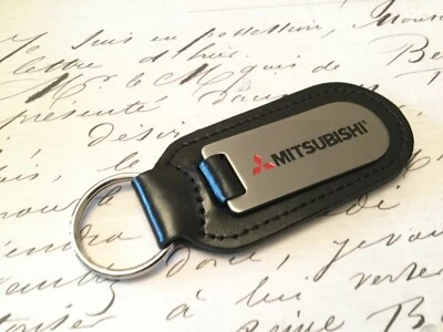 MITSUBISHI Key Ring Etched and infilled On Leather 2