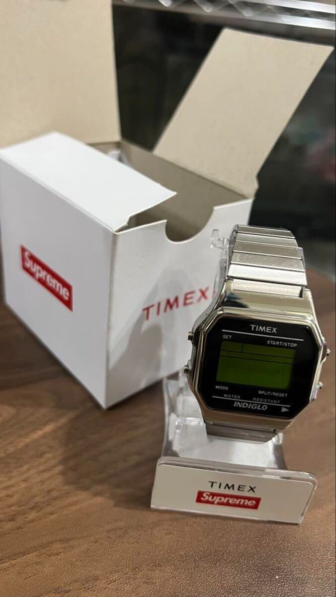 Supreme TIMEX Men's Watch Digital Square Silver w/Box | eBay Supreme TIMEX Men's Watch Digital Square Silver w/Box | eBay
